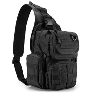 G4Free Tactical EDC Sling Bag Pack with Pistol Holster Sling Shoulder Assault Range Backpack for Concealed Carry(Black)
