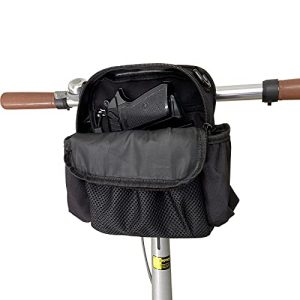 Gibuy Concealed Carry Soft Pistol Case for Bicycle Handlebar Bag with Pistol Holster Bike Scooter Front Basket Shoulder Handgun Bag with Water Bottle Holder fit Shooting Cycling