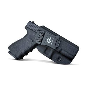 Glock 19 Holster IWB Kydex Holster For Glock 19 19X Glock 25 Glock 44 Glock 45 (Gen 1-5) & Glock 23 Glock 32 (Gen 3-4)- Inside Waistband Carry Concealed Holster Glock 19 IWB Pistol Case (Black, Right)