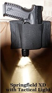 Don't Tread on Me Conceal and Carry Holsters BH3 DTOM Bedside, Bed Side Holster for Gun with Attached Tactical Light or Laser-Ambidextrous