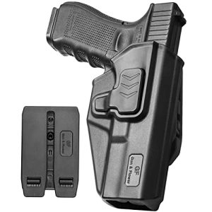 for Glock 17 Holster,Gun&Flower OWB Molle/Clip Holster for G17/19/ 23/31/32(Gen1-5), G22 (Gen 1-4), G19x/45. Open Carry Holster for Outside Waistband, Level II Retention