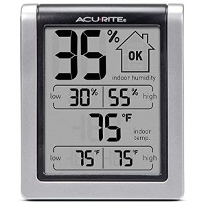 AcuRite 00613 Digital Hygrometer & Indoor Thermometer Pre-Calibrated Humidity Gauge, 3