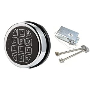 WAH LIN PARTS Gun Safe lock Replacement with Solenoid Lock & 2 Override Keys Chrome Keypad DIY Safe Electronic Lock, Reset Cable, Circuit Board Lock