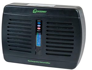 Lockdown Rechargeable/Renewable Dehumidifier with Compact, Cordless, Non-Toxic Design and Battery Level Indicator for Humidity Control in Gun Safe