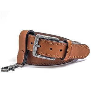 WInchester Concealed Carry Belt CCW, 14 Oz Full Grain Leather Tactical Gun Belt, 1 1/2 Inch Wide Tan + Keychain Ring
