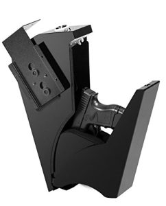 GOJOOASIS Gun Safe Quick Access Under Desk Pistol Security Handgun Storage Box with Keypad and 2 Backup Keys
