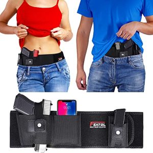 Belly Band Gun Holster for Concealed Carry, Conceal Carry Holster for Running, Hiking and Everyday Carry, Gun Holster for Women & Men,fit Smith and Wesson Bodyguard, Kahr and Similar Gun Size