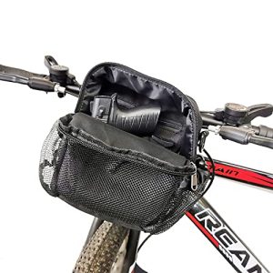 Dlank Concealed Pistol case Soft Handgun Storage Pouch Phone Holder Case for Bike Handle Bar Multiple Function Mountain Road Cycling Repair Accessories Carrying Bag Black