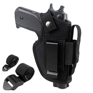 Depring Concealed Carry Holster IWB OWB Car Holster with Magazine Slot and 2 Strap Mounts for Right and Left Hand Draw Fits Subcompact to Large Handguns | Version 2.0