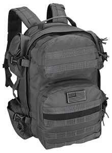Men's Large Gunmetal Grey Expandable Tactical Molle Hydration-Ready Backpack Daypack Bag