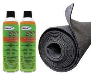Polymat 16ft x 3.75ft + 2 CANS (777) Glue Adhesive Charcoal Backed Hunting Gear Gun Rifle Case Safe Cabinet Liner Fabric