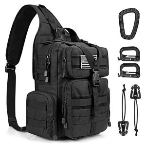 G4Free Tactical EDC Sling Bag Backpack with Pistol Holster Military Shoulder Backpack for Concealed Carry(Black)