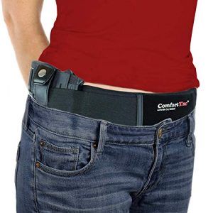 ComfortTac Gun Holsters for Deep Concealed Carry - Ultimate Belly Band Pistol Holster for Men & Women, Belt Compatible with Smith and Wesson, Shield, Glock - Firearm Accessories, Black