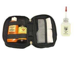 Gun Bore Cleaner, Lubricating Oil and Needle Tip Bottle with Premium Cotton Patches in Neoprene Case