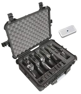 Case Club 6 Pistol and 21 Magazine Pre-Cut Heavy Duty Waterproof Case with Included Silica Gel Canister to Help Prevent Gun Rust (Upgraded Gen-2)