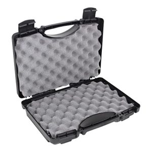 Hard Plastic Pistol Gun Case - Black, Economy Series by Condition 1 - 2 Gun Hard Case with Foam for Firearms, Handguns, Pistols, Revolvers - Double Holes for Small Padlock or Cable Lock - TSA Friendly