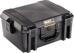 Vault by Pelican – V550 Multi-Purpose Hard Case with Foam for Equipment, Electronics Gear, Camera, Drone, and More (Black)