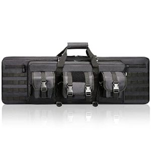 DULCE DOM Double Rifle Case Soft Padded Long Rifle Bag, Tactical Gun Case Storage for Shotguns Shooting Hunting Dual Carrying Backpack Accessories 32