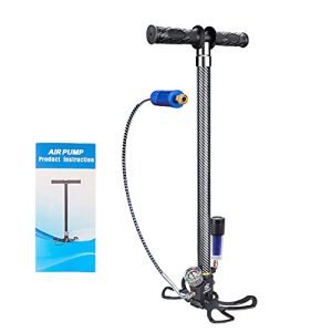 SPRITECH PCP Hand Pump, 4 Stage 4500Psi/30Mpa High Pressure Air Rifle Stirrup Pump, with Double Oil-Moisture Filters and Stainless Steel Body for PCP, Paintball Air Guns and HPA Tanks