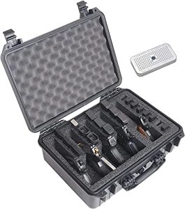 Case Club 5 Pistol and 20 Magazine Pre-Cut Heavy Duty Waterproof Case with Included Silica Gel Canister to Help Prevent Gun Rust (Upgraded Gen-2)