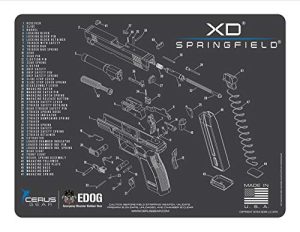 EDOG XD Gun Cleaning Mat - Schematic (Exploded View) Diagram Compatible With Springfield Armory XD Series Pistol 3 mm Padded Pad Protect Your Firearm Magazines Bench Surfaces Gun Oil Solvent Resistant